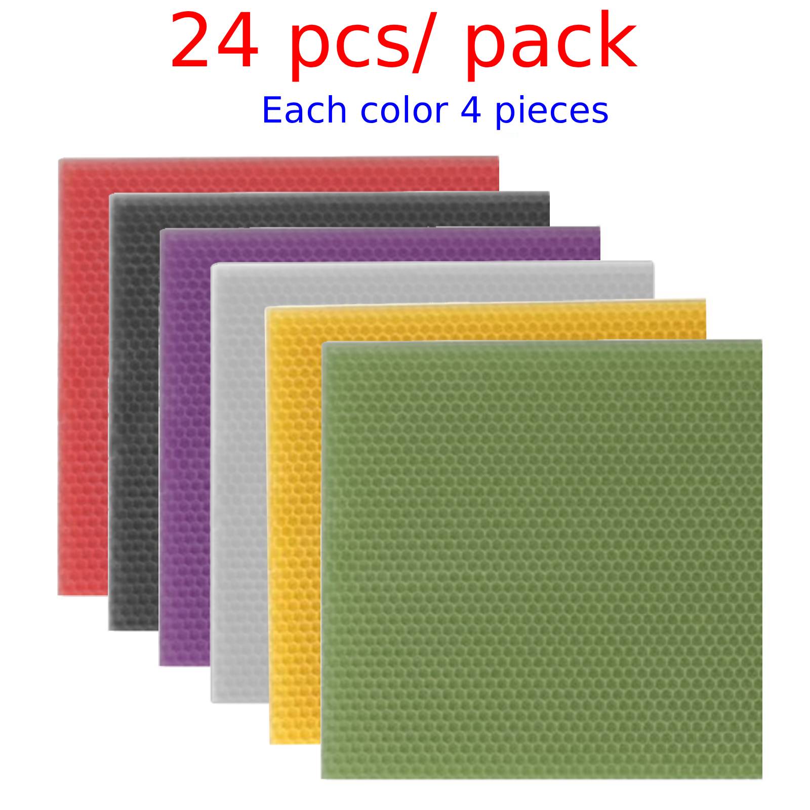 Beehive Frame Wax - 24 قطعة من صفائح الشمع الملونة